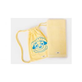 Handdoek Woody Luiaard Op Zakje - Lichtgeel
