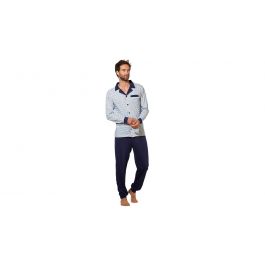 Pyjama Eskimo Marcus lang blauw/oranje