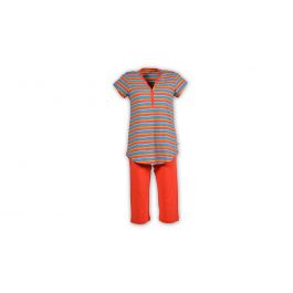 Dames Pyjama, Rood-Oranje Gestreept, Nijlpaard