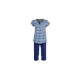 Dames Pyjama, Blauw-Geel Gestreept, Kikker