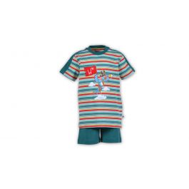 Unisex Pyjama, Groen Gestreept, Papegaai
