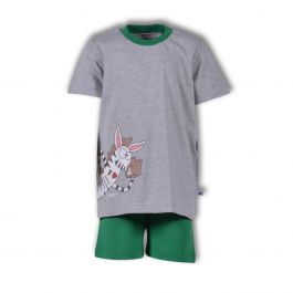 Jongens - Heren Pyjama Zebra, Licht Grijs Mélange
