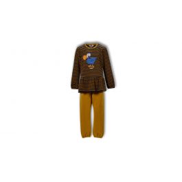 Woody Meisjes Pyjama Donkerblauw-Oker Gestreept