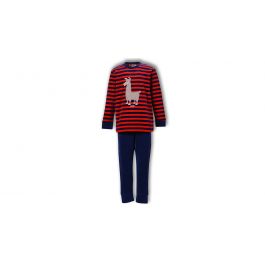 Woody Jongens Pyjama Donkerblauw-Rood Gestreept