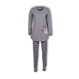 Woody Meisjes Pyjama Grijs Melange