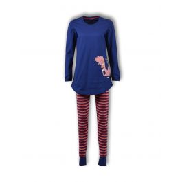 Woody Dames Pyjama Blauw