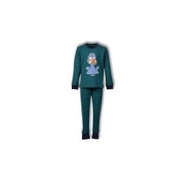 Woody Unisex Pyjama Donkerblauw - Groen gestreept
