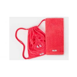 Handdoek Woody Lieveheersbeestje Op Zakje - Koraalrood