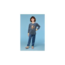 Pyjama Jongens Woody Kat gestr Trui - Antraciet Geel