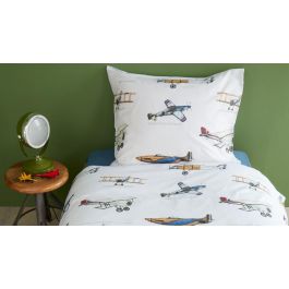 Beddinghouse Kids Airplanes Dekbedovertrek - Grey