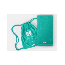 Handdoek Woody Heremietkreeft Op Zakje - Turquoise