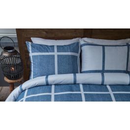 Rivièra Maison Grand Street Dekbedovertrek Flanel - Blauw