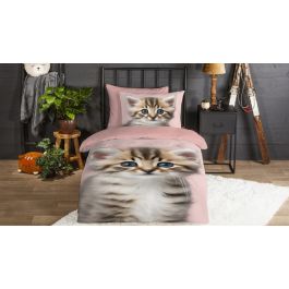 Dekbedovertrek Kids Good Morning Meow - Pink