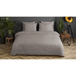 Dekbedovertrek Hip Katoensatijn Uni - Clay