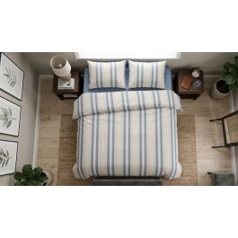 Dekbedovertrek Romanette Nendaz - Beige Blauw