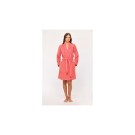 Badjas Dames Woody Uni - Koraalrood