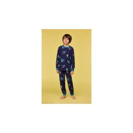 Pyjama Jongens Woody Duivenprint Allover - Donkerblauw