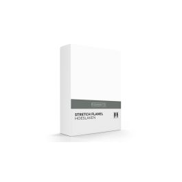 Hoeslaken Romanette Flanel Stretch - White