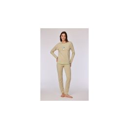Pyjama Dames  Woody Groen beige Streep - Multi