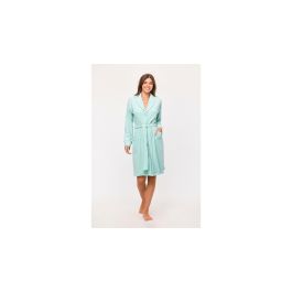 Badjas Dames Woody Uni Knopen - Licht Turquoise