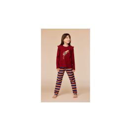 Pyjama Meisjes Woody Pony Multistripe - Donkerrood