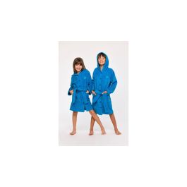Badjas Unisex Woody Krab Kap Knopen - Blauw
