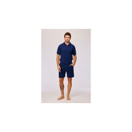 Heren Polo Woody Terry Cotton - Donkerblauw