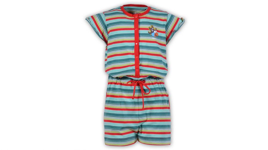 Meisjes Onesie Woody, Groen Gestreept