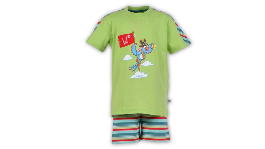 Unisex Pyjama, Limoen Groen, Papegaai