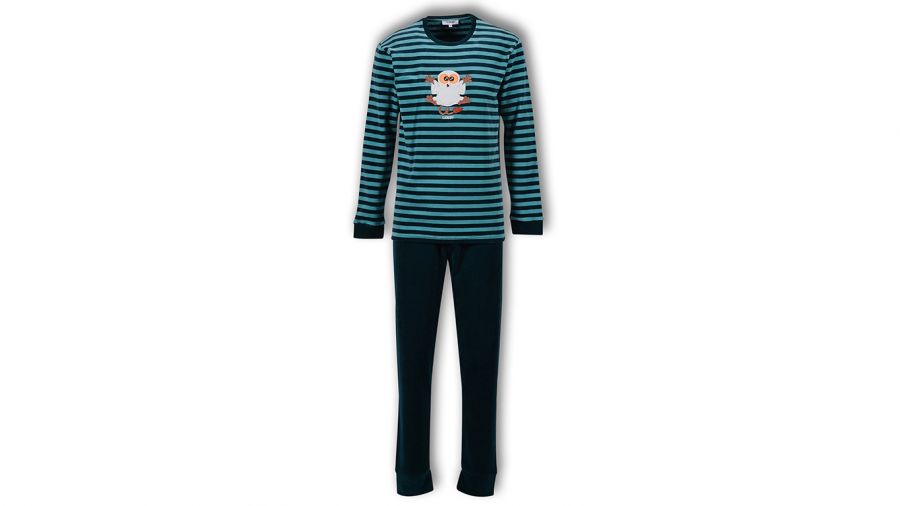 Woody Jongens Pyjama Petrol Gestreept
