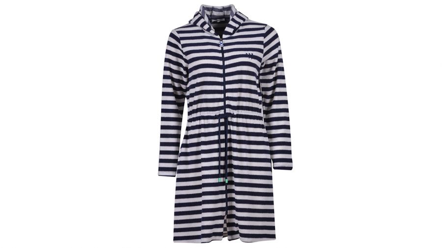 Dames kamerjas donkerblauw-wit gestreept panter