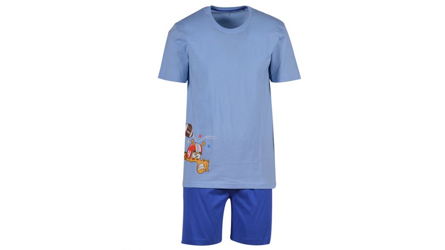 Woody Mannen Pyjama Lichtblauw