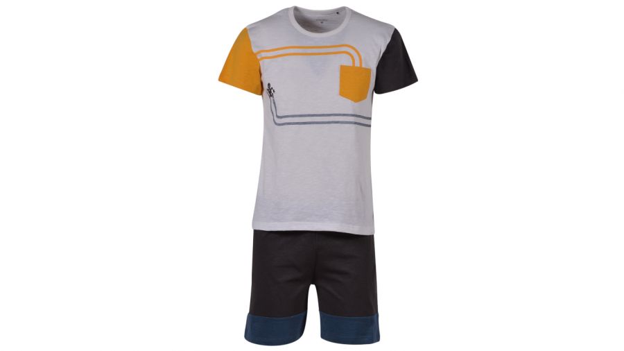 Woody jongens pyjama donkergrijs