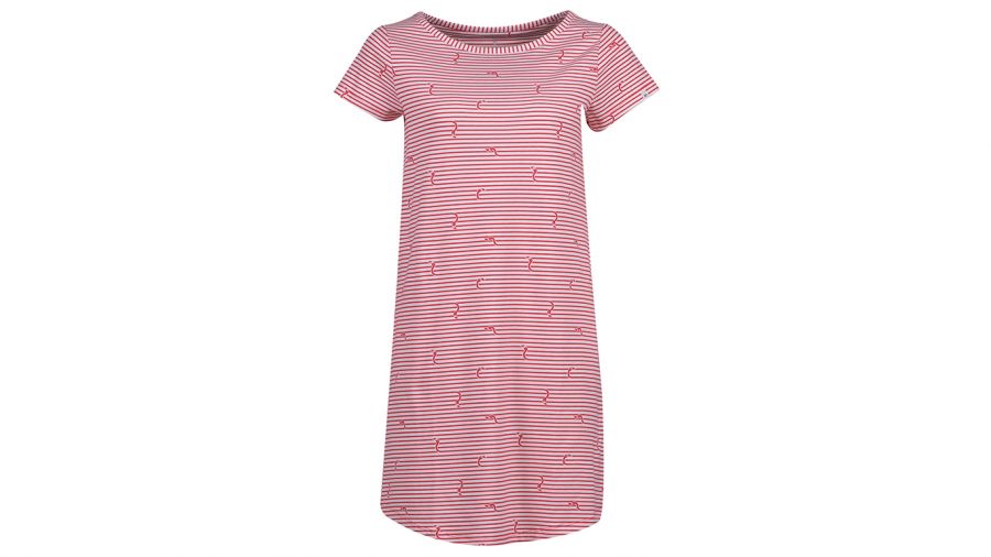 Meisjes slaapkleed rood-wit gestreept flamingo