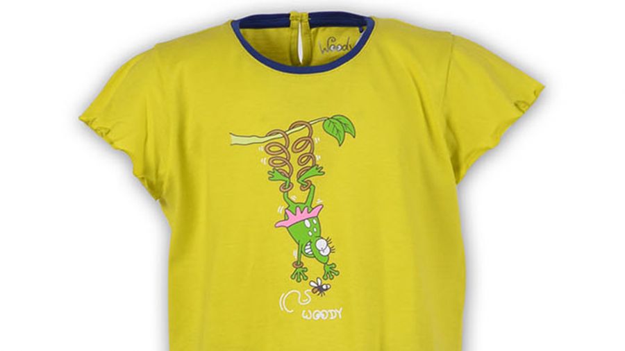 kikker hangt geel woody pyjama detail