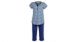 Dames Pyjama, Blauw-Geel Gestreept, Kikker
