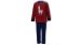Woody Jongens Pyjama Donkerblauw-Rood Gestreept
