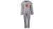 Woody Dames Pyjama Gebroken Wit - Grijs Melange Gestreept
