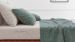 Laken Lino emerald green met slopen