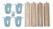 Set van 4 houten poten Beuk 22 cm incl drukverdelers