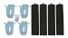 Set van 4 houten poten Antraciet 22 cm incl drukverdelers