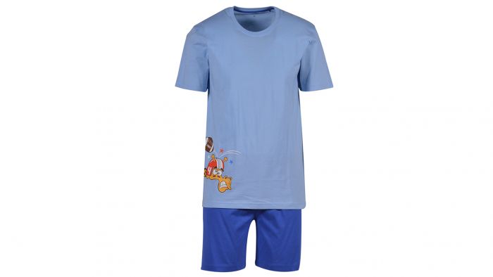 Woody Mannen Pyjama Lichtblauw