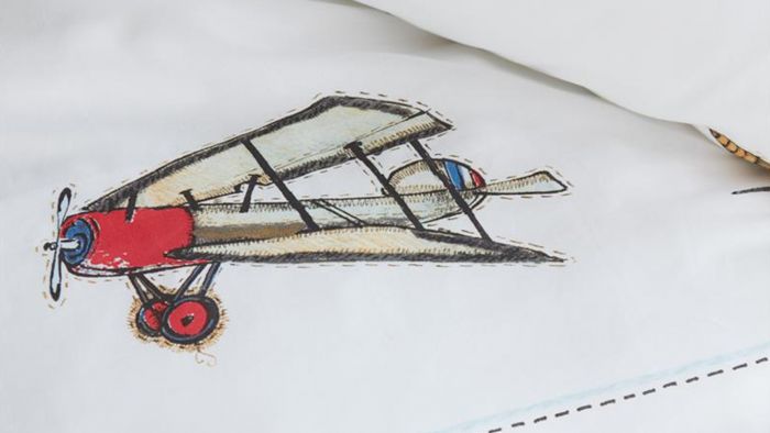 Beddinghouse Kids Airplanes Dekbedovertrek - Grey - Detail