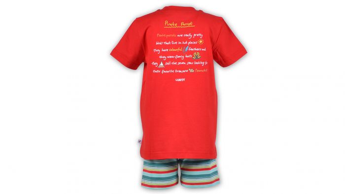 woody pyjama papegaai rood