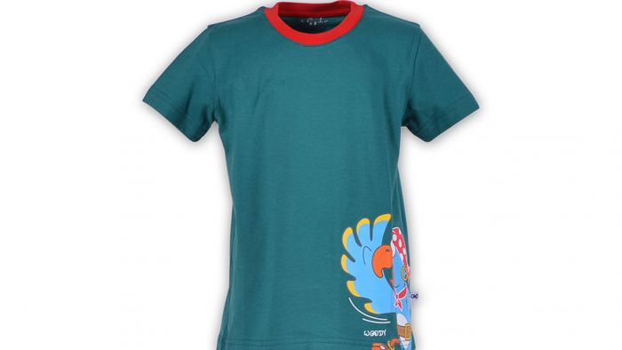 Unisex Pyjama woody, Donker Turquoise, Papegaai