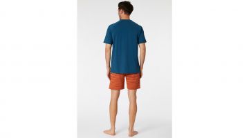 Woody Heren Pyjama Vintage Blauw Aap