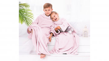 Plaid, DecoKing, Lazykids, Powderpink, pink, deken, poncho, peignoir, fleece, polar, 