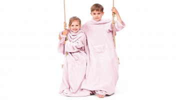 Plaid, DecoKing, Lazykids, Powderpink, pink, deken, poncho, peignoir, fleece, polar, 