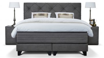 Serta Boxspring Set Magnifique Vlak grijs opgemaakt