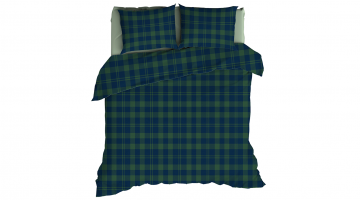Romanette Lumberjack Flanel Dekbedovertrek Blauw Groen